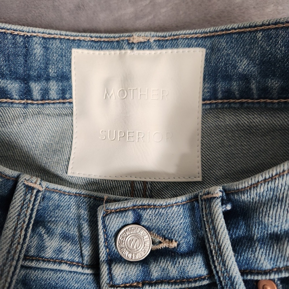 MOTHER Superior The Tripper Flood Fray Jeans Left In The Dust Distressed 24 - Picture 4 of 16